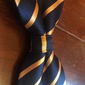 Blue and Gold Striped Bowtie